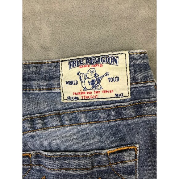 True Religion Jeans Womens 29 Low Rise Straight Light Wash Y2K - Picture 3 of 9